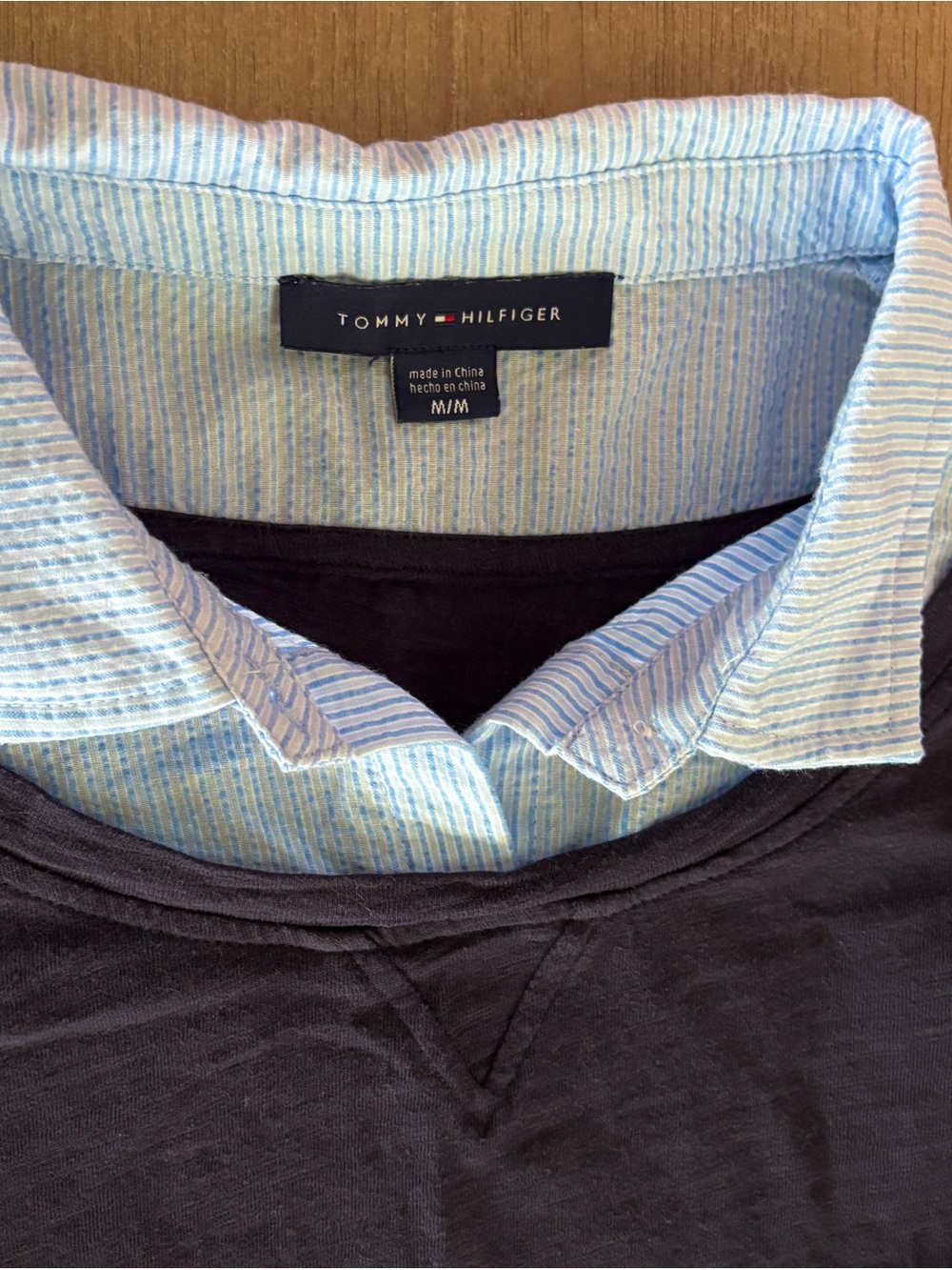 Tommy Hilfiger Navy Light Blue Sweater Vest Blouse Women’s M - Picture 4 of 4